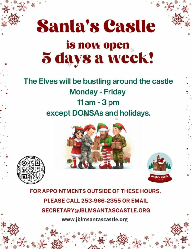 Santa's Castle Open 5 Days a Week